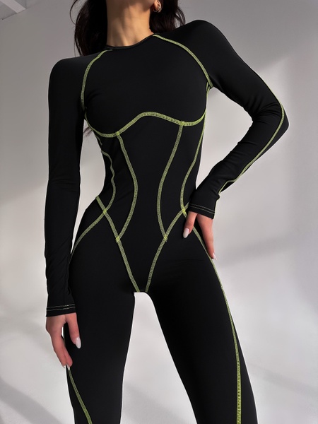Комплект жіночий спортивний (комбінезон та купальник) - чорний M 5060771-29252 фото