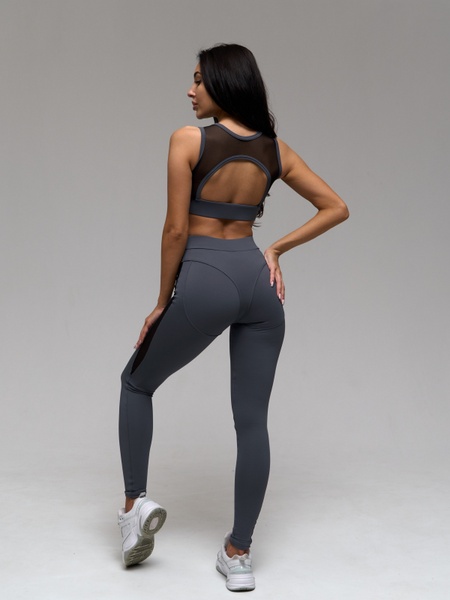 Комплект женский спортивный (лосины и топ) - серый XS 50991520-6626 фото