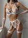 Women's lingerie set (bra, briefs, belt, garters, gloves) M - white 109-DO3295-1 photo 1