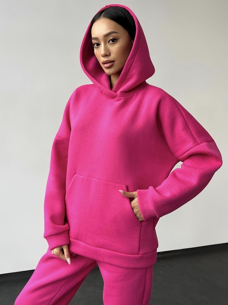 Женский теплый костюм (джоггеры и худи) - розовый M-L 500102-00241 фото