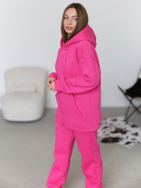 Женский теплый костюм (джоггеры и кофта) - розовый M-L 50804565-00241 фото