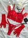 Women's lingerie set (bra, briefs, gloves) M - red 109-DO3357-1 photo 5