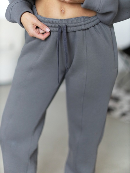 Жіночий теплий костюм (джогери та кофта) - сірий XS-S 50804565-0026 фото