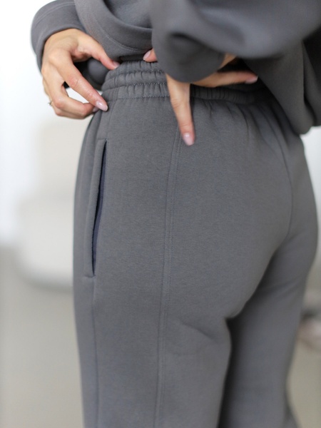 Жіночий теплий костюм (джогери та кофта) - сірий XS-S 50804565-0026 фото