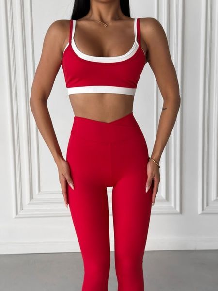 Комплект трійка Women's set sports (leggings, top and sweater) - red XS Nova Vega in Red color &mdash; product photo, SKU 5099405560-132020