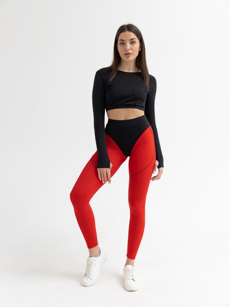 Комплект женский спортивный (лосины и рашгард) - красный M 501430-20292 фото