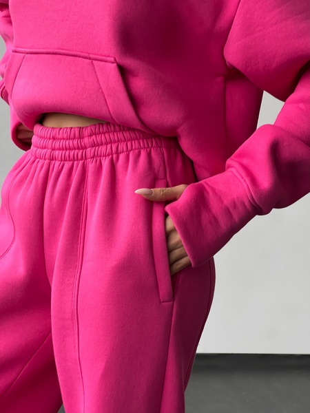 Женский теплый костюм (джоггеры и худи) - розовый M-L 50804575-00241 фото