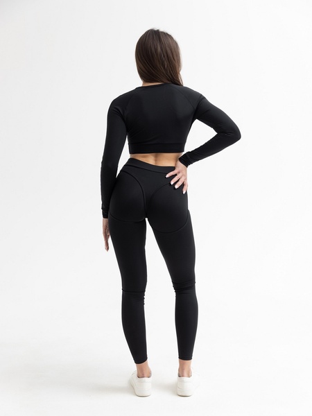 Комплект жіночий спортивний (лосини та рашгард) - чорний M 501474-29292 фото
