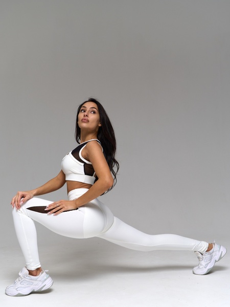 Комплект женский спортивный (лосины и топ) - белый XS 50991520-6613 фото
