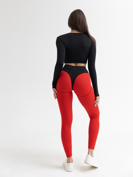 Комплект жіночий спортивний (лосини та рашгард) - червоний M 501475-20292 фото