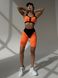 Спортивний жіночий комплект - топ сітка та велосипедки Push-up - помаранчевий XS 501385-4444 фото 1