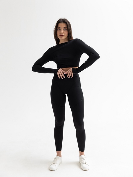 Комплект жіночий спортивний (лосини та рашгард) - чорний M 501475-29292 фото