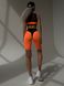 Спортивный женский комплект - топ сетка и велосипедки Push-up - оранжевый M 501385-44442 фото 2