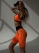 Спортивный женский комплект - топ сетка и велосипедки Push-up - оранжевый M 501385-44442 фото 5