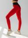 Жіночі спортивні лосіни з імітацією трусиків і абстрактними швами - червоний XS 1014-2920 фото 4