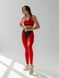 Жіночі спортивні лосіни з імітацією трусиків і абстрактними швами - червоний XS 1014-2920 фото 2