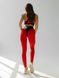Жіночі спортивні лосіни з імітацією трусиків і абстрактними швами - червоний XS 1014-2920 фото 3
