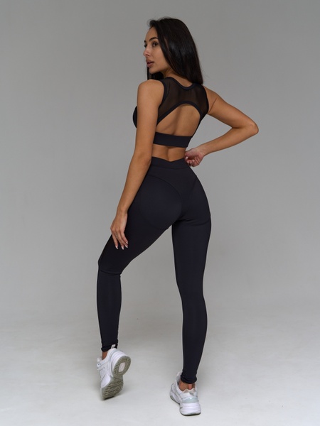 Sportowy komplet damski (spodnie dresowe i top) - czarny M 50991520-66292 photo