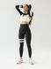 Women's sports set - top, cropped rashguard and striped sweatpants - black-white M 503370121-29132 photo 3