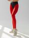 Женские спортивные лосины с имитацией трусов и абстрактными швами - красный M 1014-29202 фото 1