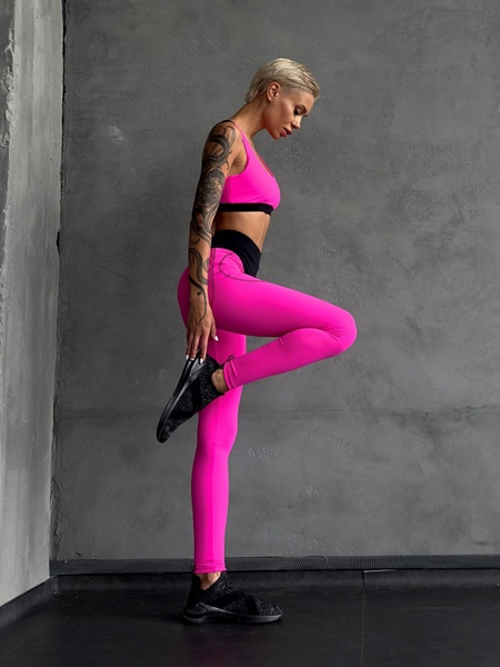 Спортивні жіночі леґінси з puh-up ефектом - рожеві XS 1014-2924 фото