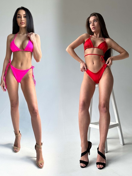 Комплект женский (купальник и купальник) - розовый и красный M 507799-24202 фото