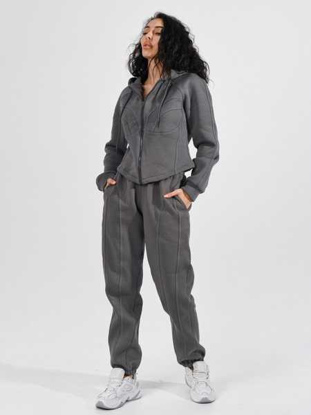 Жіночі теплі джогери на флісі - сірий XS-S 801035-0026 фото