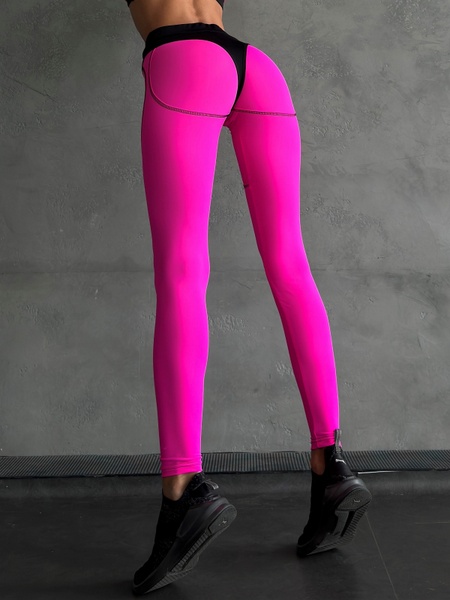 Спортивные женские леггинсы с puh-up эффектом - розовые M 1014-29242 фото
