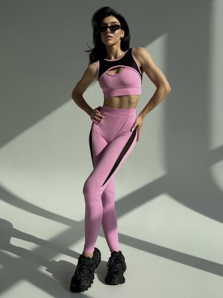 Жіночий спортивний комплект (лосини та топ) - Рожевий XS 50991520-6624 фото