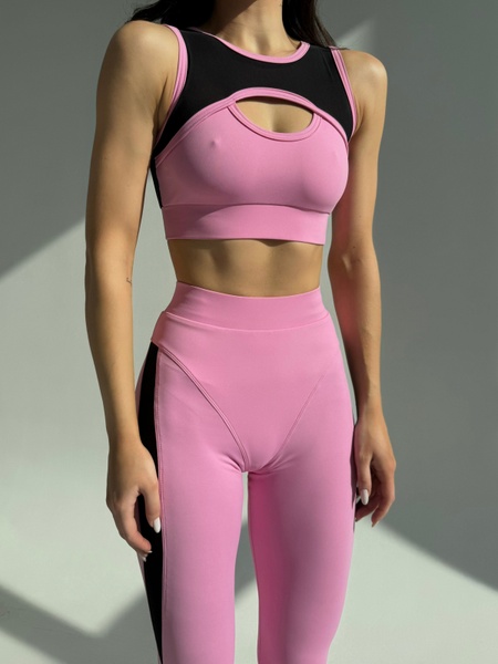 Жіночий спортивний комплект (лосини та топ) - Рожевий XS 50991520-6624 фото
