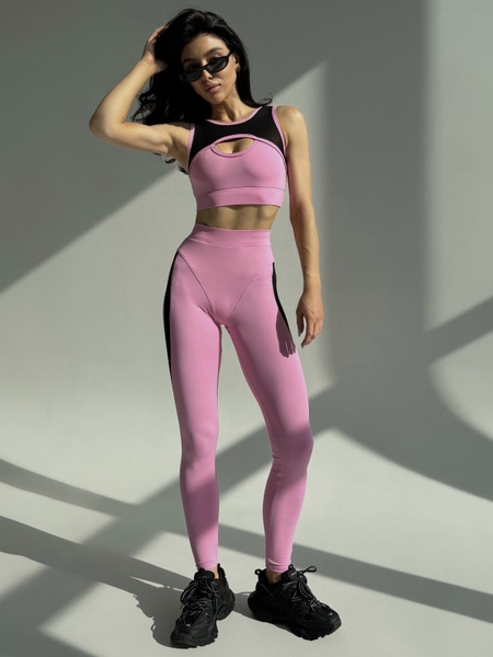 Женский спортивный комплект (лосины и топ) - Розовый M 50991520-66242 фото