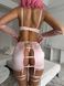 Women's lingerie set (bustier, briefs, skirt, garters, choker) - pink L 109-DO3763/3-2 photo 2