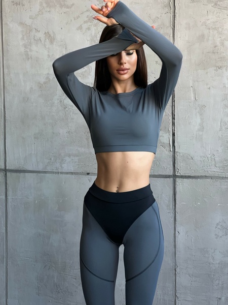Комплект жіночий спортивний (лосини та рашгард) - сірий XS 501475-2626 фото