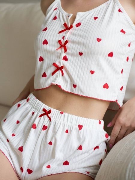 Піжами Women's pyjamas (top, shorts) - white S Nova Vega in White color &mdash; product photo, SKU 109-DO3563/2