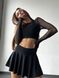 Комплект женский спортивный (юбка-шорты, топ и рашгард) - черный M 50177075-29662 фото 3