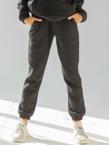 Жіночі теплі джогери - чорний XS-S 801088-0029 фото