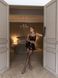 Комплект белья женский (бюст, трусики, юбочка, чулки) - Черный S 109-DO3837 фото 3