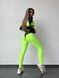 Комплект женский спортивный (лосины, топ и рашгард) - салатовый M 501469121-29252 фото 3